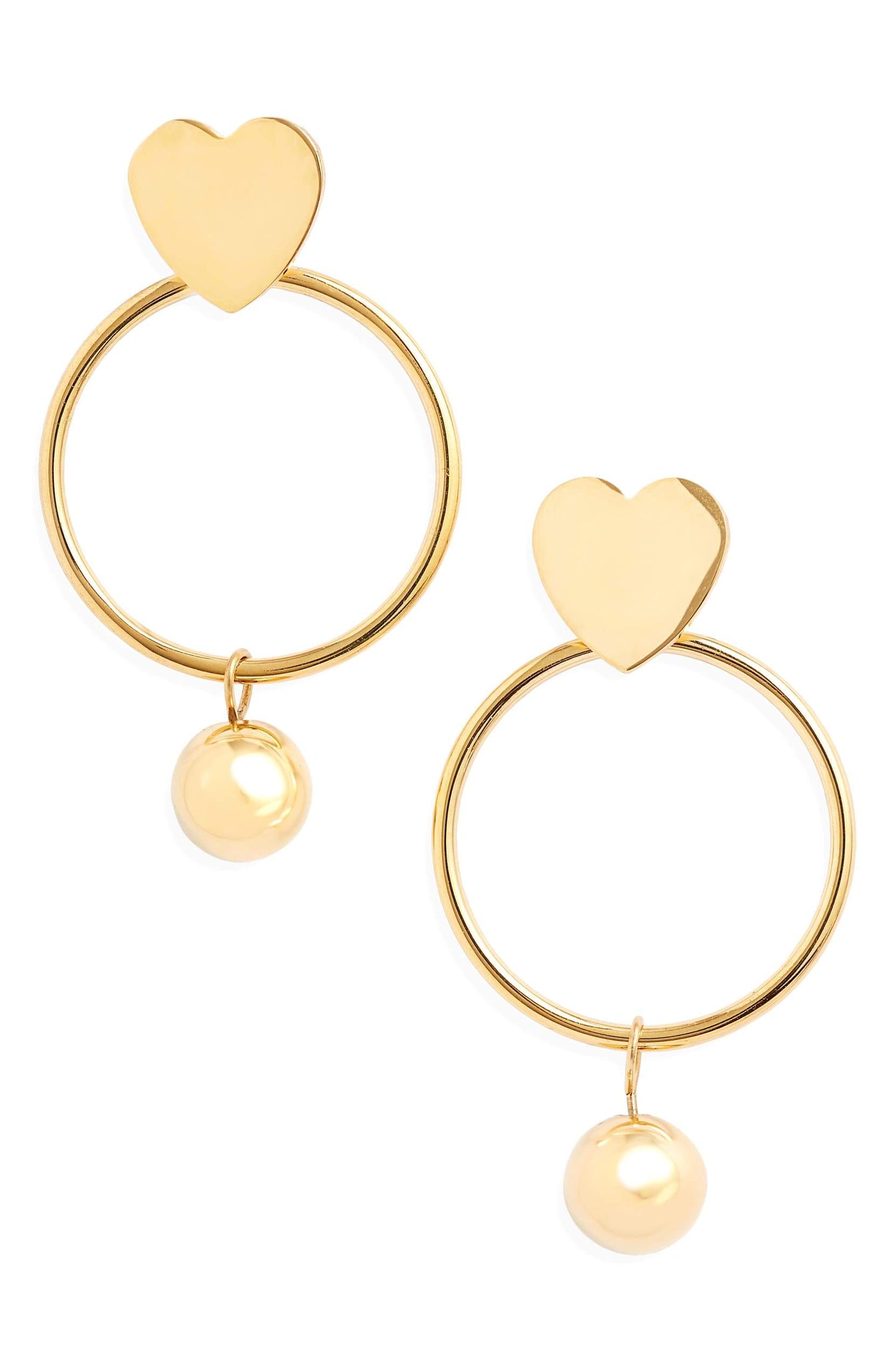 Hoop Heart Drop Earrings